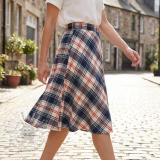 Bombažna tkanina YARN DYED BRUSHED Check Mia navy