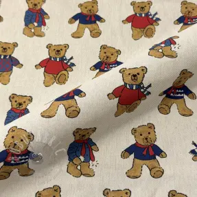 Dekorativno blago Linenlook Teddy Bear Cosy digital print