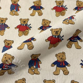 Dekorativno blago Linenlook Teddy Bear Cosy digital print