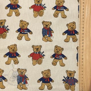 Dekorativno blago Linenlook Teddy Bear Cosy digital print