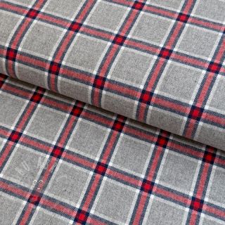 Bombažna tkanina YARN DYED BRUSHED Check Dara grey