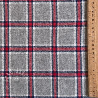 Bombažna tkanina YARN DYED BRUSHED Check Dara grey