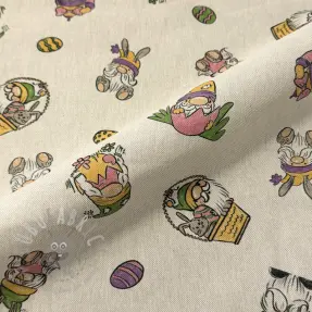 Dekorativno blago Linenlook Tomte Easter Egg digital print