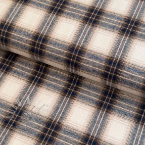 Bombažna tkanina YARN DYED BRUSHED Check Tim beige