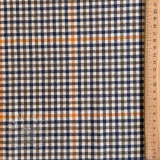 Bombažna tkanina YARN DYED BRUSHED Check Mike ecru