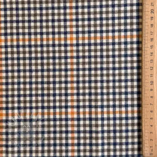 Bombažna tkanina YARN DYED BRUSHED Check Mike ecru
