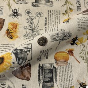 Dekorativno blago Linenlook Bee Honey Recipe digital print