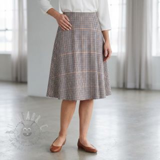 Bombažna tkanina YARN DYED BRUSHED Check Mike ecru