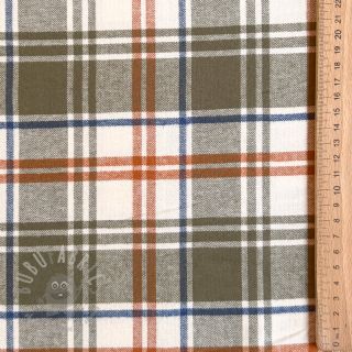 Bombažna tkanina YARN DYED BRUSHED Check Mia olive