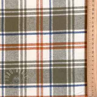 Bombažna tkanina YARN DYED BRUSHED Check Mia olive