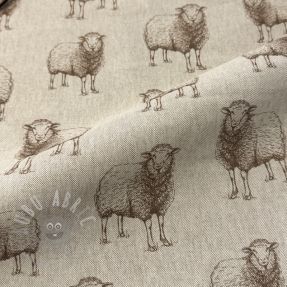 Dekorativno blago Linenlook Pen Drawing Sheep digital print