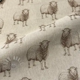 Dekorativno blago Linenlook Pen Drawing Sheep digital print