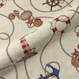 Dekorativno blago Linenlook Maritime Rope Mix digital print