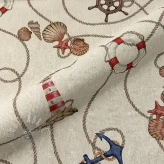 Dekorativno blago Linenlook Maritime Rope Mix digital print
