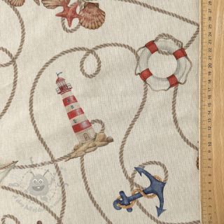 Dekorativno blago Linenlook Maritime Rope Mix digital print