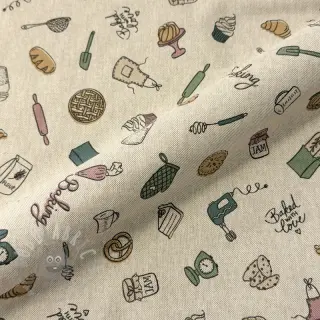 Dekorativno blago Linenlook premium Bake Off Doodle