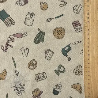 Dekorativno blago Linenlook premium Bake Off Doodle
