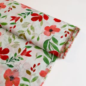 Viskoza RADIANCE Flowers Conie red digital print