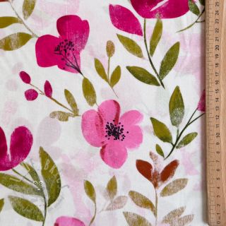 Viskoza RADIANCE Flowers Conie pink digital print
