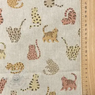 Dekorativno blago Linenlook premium Cute Wild Cat