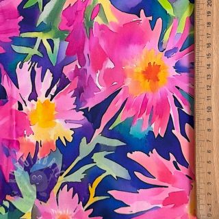 Viskoza SATIN Flowers Danna digital print