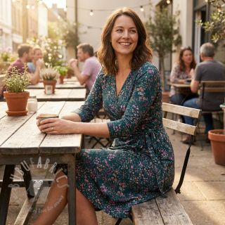 Viskoza ECOVERO Flowers Galia green