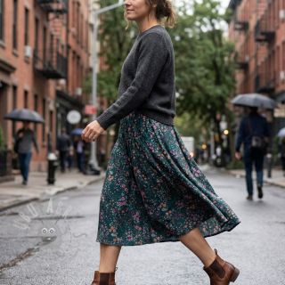 Viskoza ECOVERO Flowers Galia green