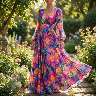 Viskoza SATIN Flowers Danna digital print