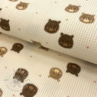 Bombažni vafel Bears digital print