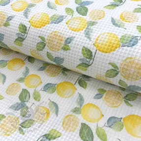 Bombažni vafel Lemons digital print