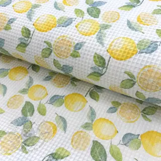 Bombažni vafel Lemons digital print