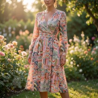 Viskoza ECOVERO Abstract multi digital print