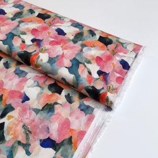 Viskoza SATIN Flowers Tora digital print