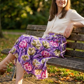 Viskoza ECOVERO Flowers design A digital print