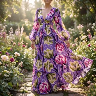 Viskoza ECOVERO Flowers design A digital print