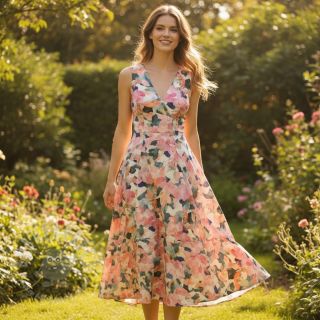 Viskoza SATIN Flowers Tora digital print