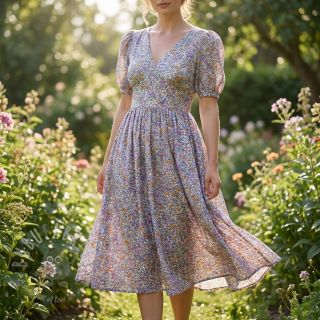 Viskoza ECOVERO Flowers Galia offwhite