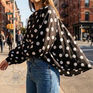 Viskoza RADIANCE Polka BIG dot black