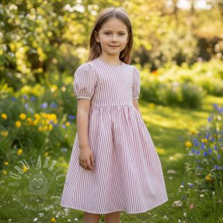 Dvoslojna gaza/muslin YARN DYED Summer stripe rose