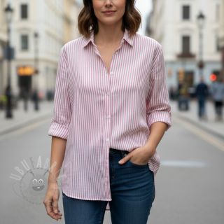 Dvoslojna gaza/muslin YARN DYED Summer stripe rose