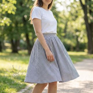 Dvoslojna gaza/muslin YARN DYED Summer stripe navy