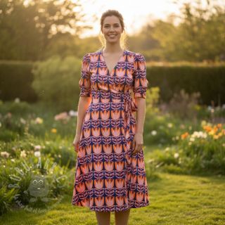 Viskoza ECOVERO Flowers Celia cobalt