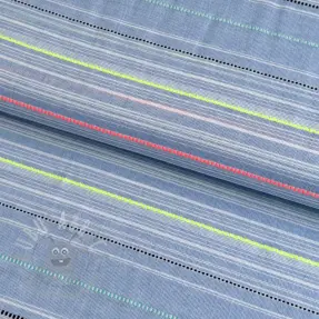 Bombažna tkanina YARN DYED NEON Stripe summer