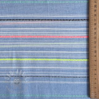 Bombažna tkanina YARN DYED NEON Stripe summer