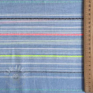 Bombažna tkanina YARN DYED NEON Stripe summer