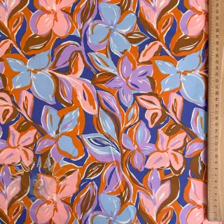 Bombažna tkanina VISCOSE Flowers dark petrol