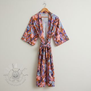 Bombažna tkanina VISCOSE Flowers dark petrol