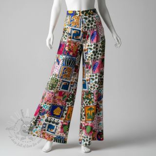 Bombažna tkanina SATIN Summer patchwork digital print