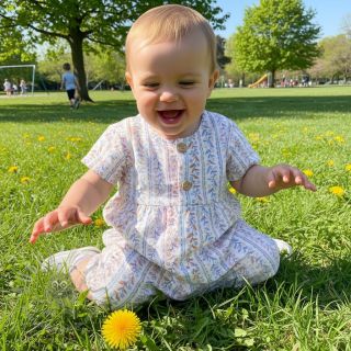 Dvoslojna gaza/muslin Leaves in stripes digital print ORGANIC