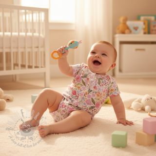 Dvoslojna gaza/muslin Flowers pink dream digital print